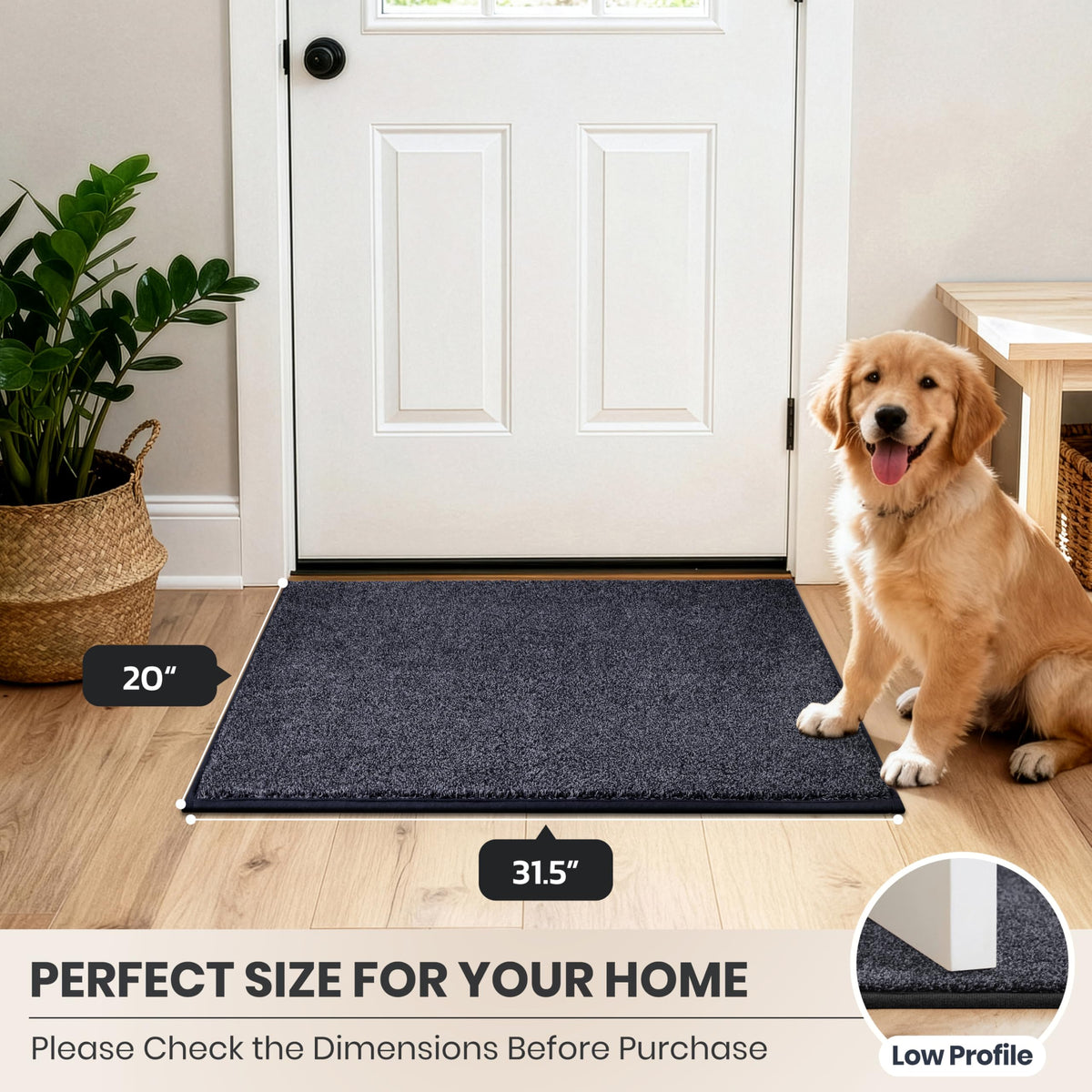 PURRUGS dirt trapping door mat ideal for entryways and pet areas with heavy traffic.