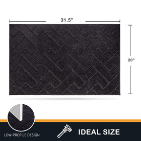 PURRUGS dirt trapping door mat entryway layout — fits under low clearance doors