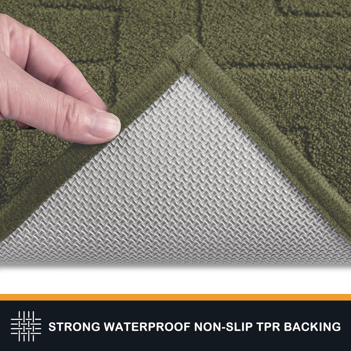 PURRUGS dirt trapping door mat in entryway, keeps floors dry in wet weather.