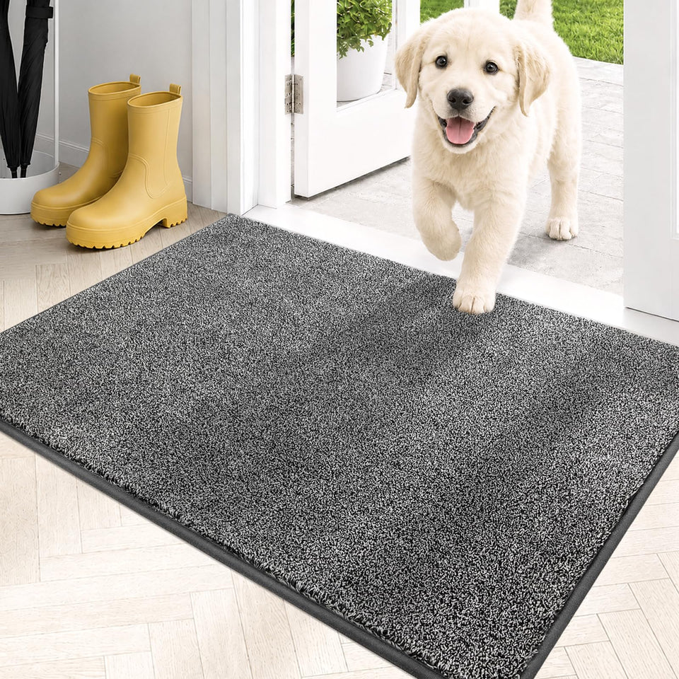 PURRUGS dirt trapping door mat with front-door focus keeps entry clean and dry.