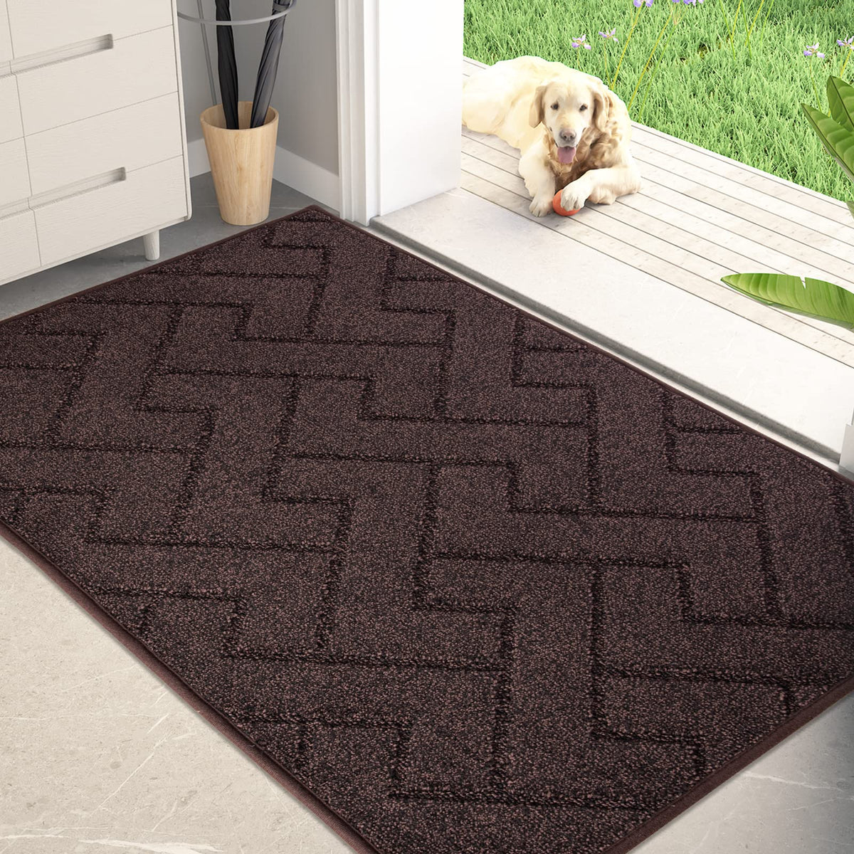PURRUGS dirt-trapping door mat front view traps dirt at the threshold