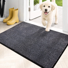 PURRUGS dirt trapping door mat, front view, showing absorbent surface at the doorway.