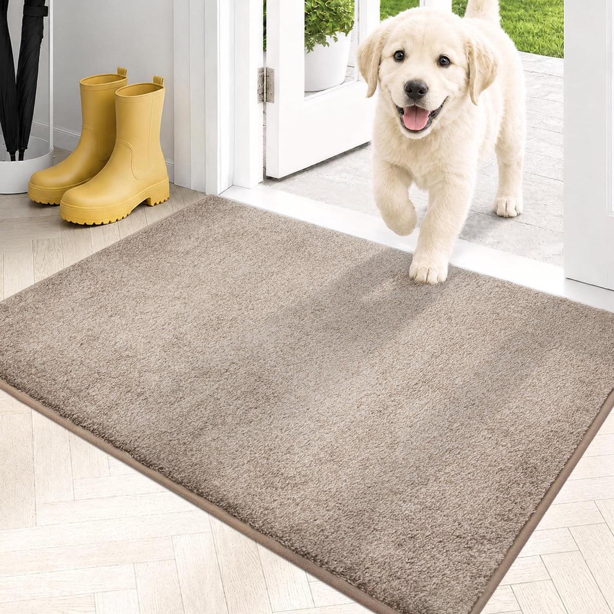 PURRUGS Dirt Trapping Door Mat front view showing dirt capture at the entry