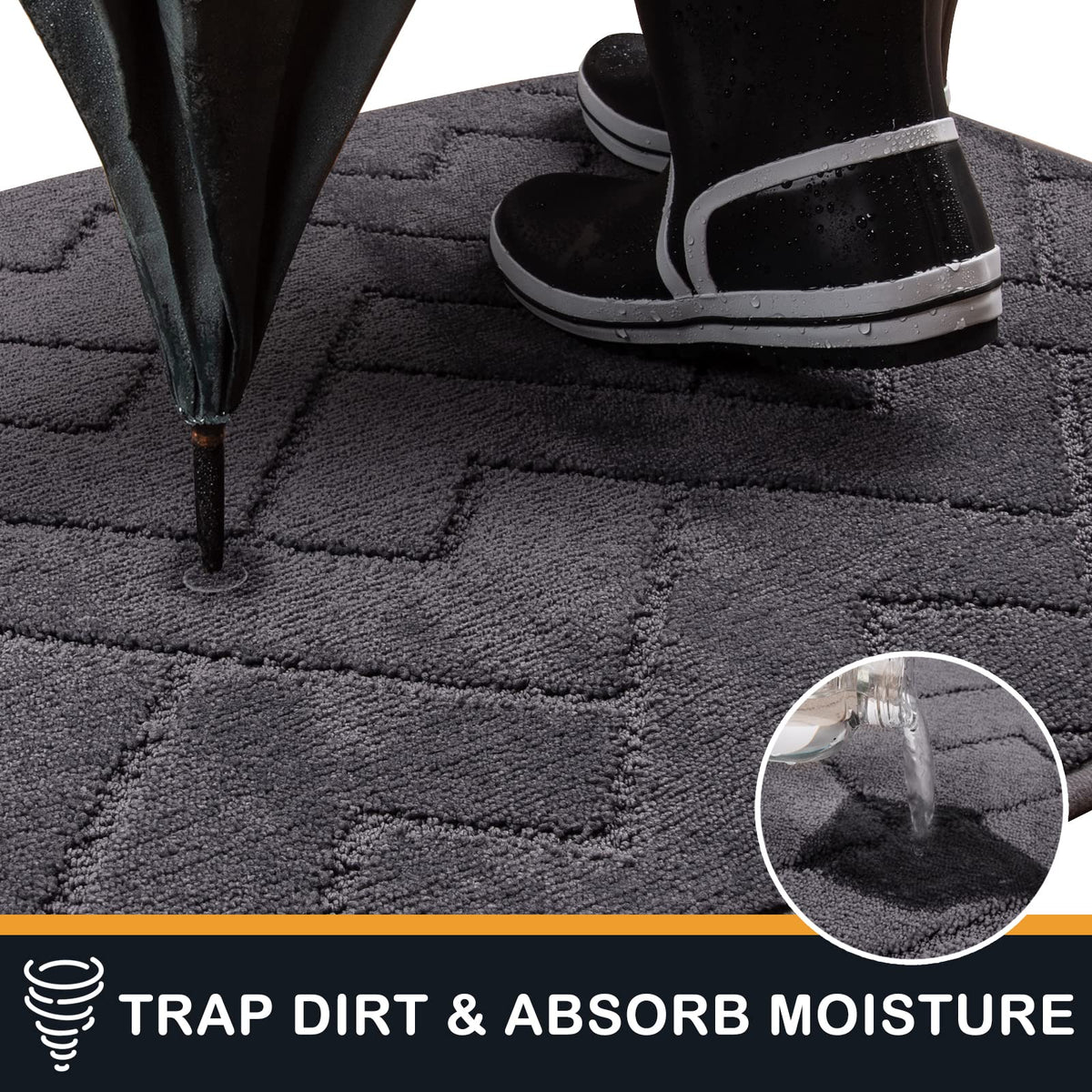 PURRUGS mat low-profile edge prevents door jams and allows smooth brushing.
