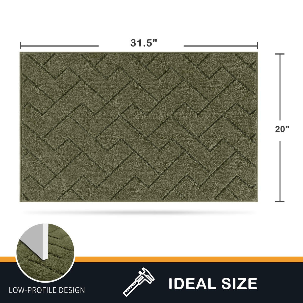 PURRUGS dirt trapping door mat, low-profile design fits under low clearance doors.