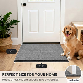 PURRUGS low-profile entry rug for indoor use fits under doors without curling.
