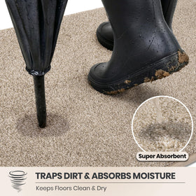 PURRUGS Dirt Trapping Door Mat moisture absorption in action on a wet doorstep