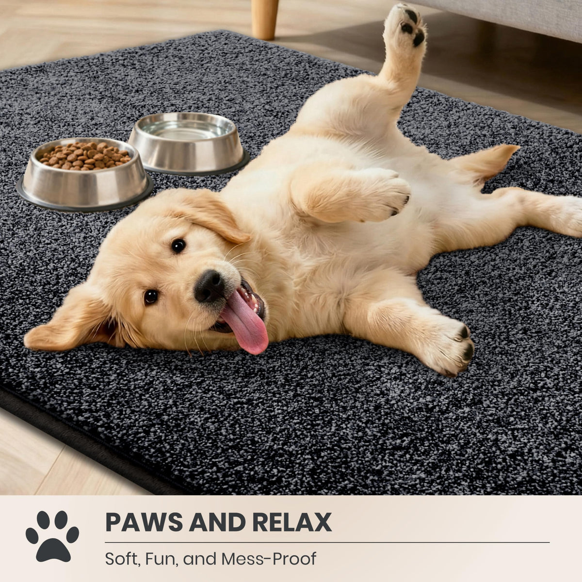 PURRUGS dirt trapping door mat non-slip back keeps it steady on clean floors.