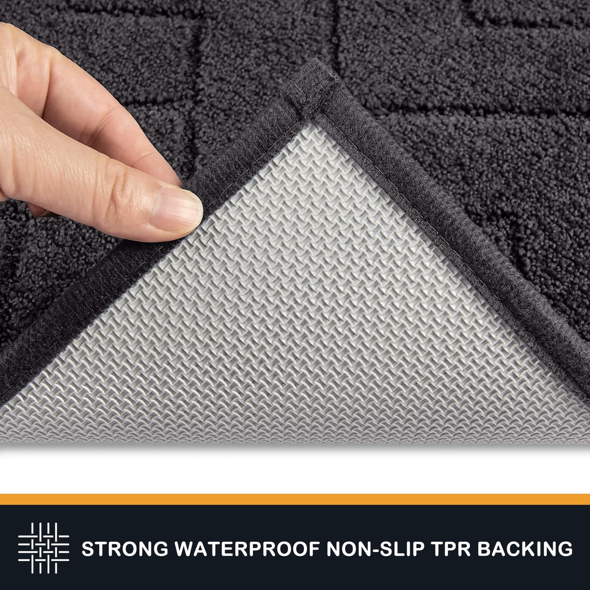 PURRUGS dirt-trapping door mat non-slip back keeps mat in place.