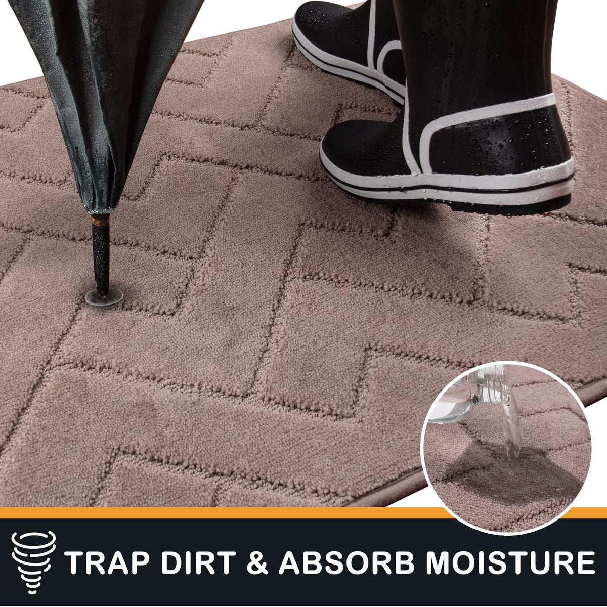 PURRUGS dirt trapping door mat non-slip backing protects floors