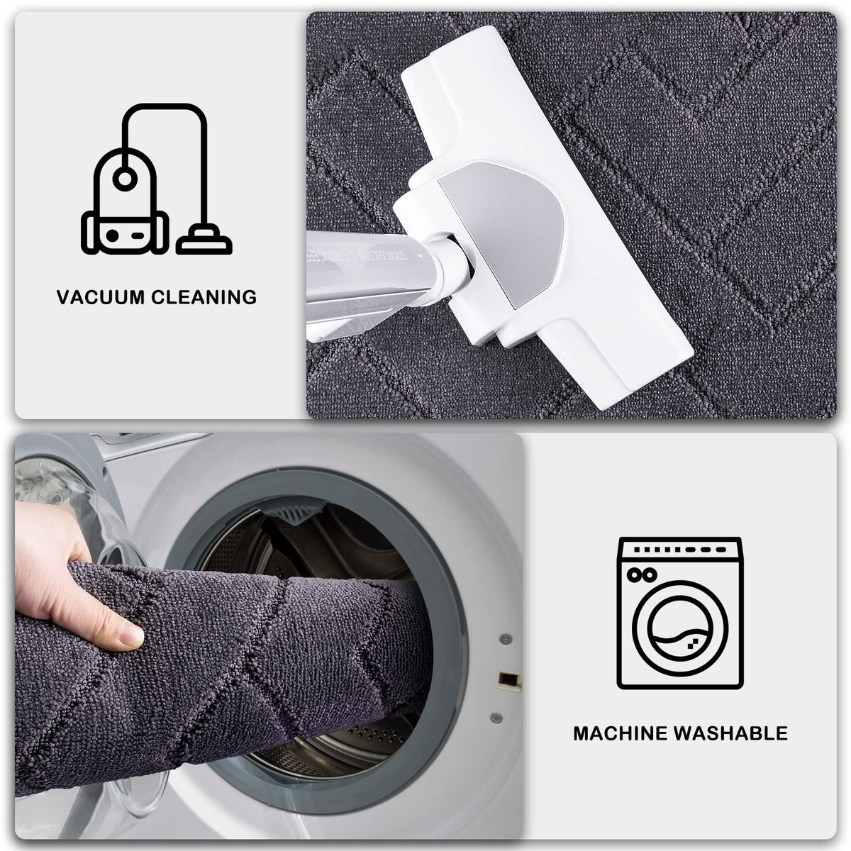 PURRUGS pet-friendly pile resists claws while cleaning paws.
