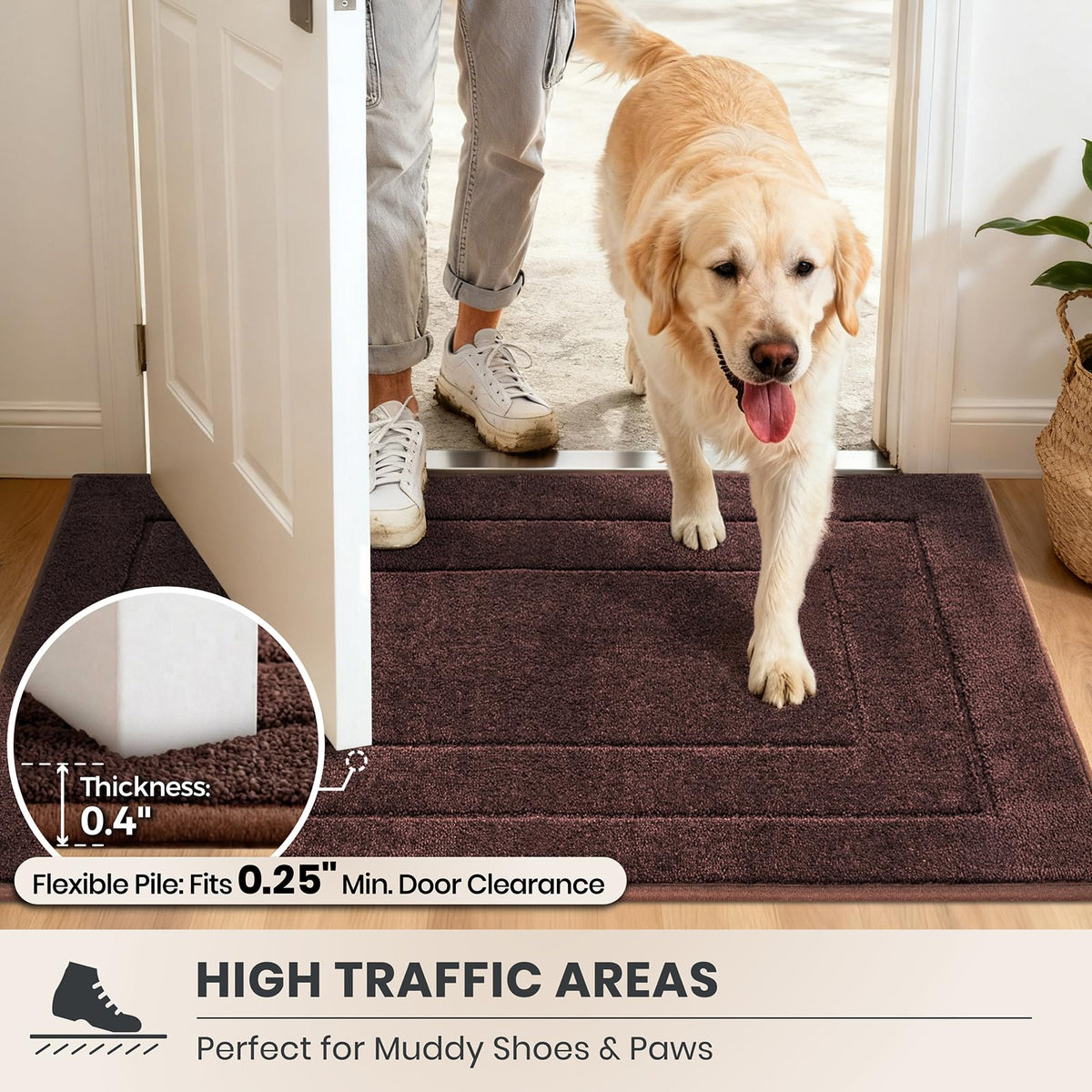 Purrugs Dirt Trapping Door Mat soft pile feels gentle on paws