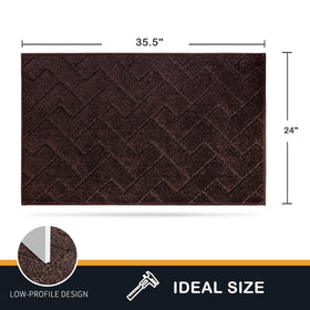 PURRUGS entryway mat installed by the door demonstrates secure placement in high-traffic areas.