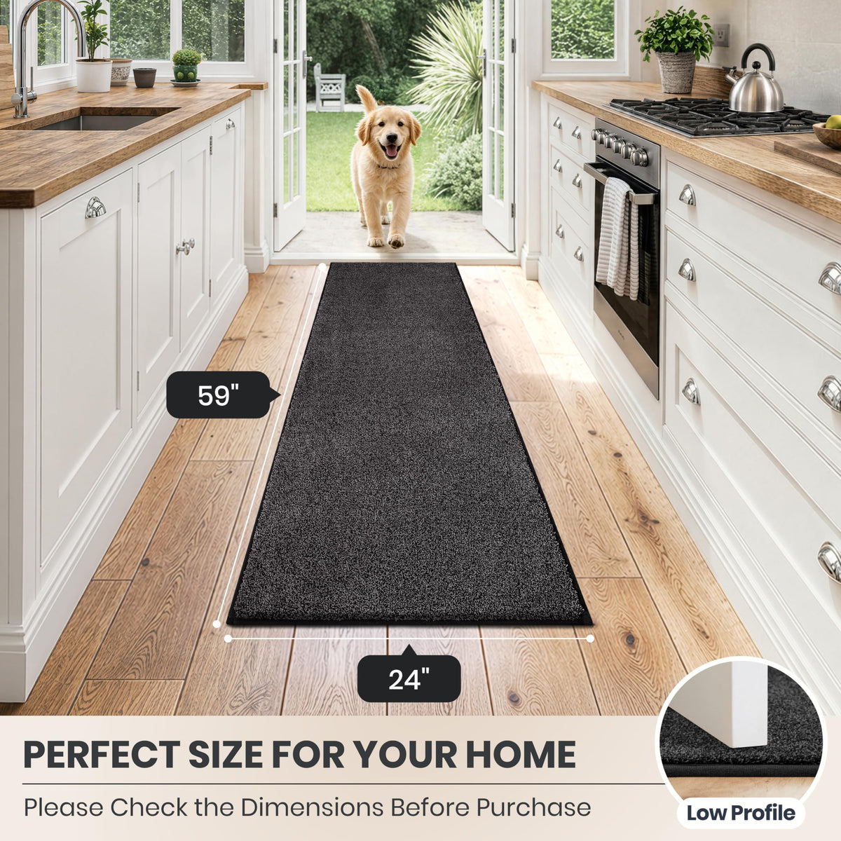 Ideal for foyers, kitchens, pet areas and busy entryways.
