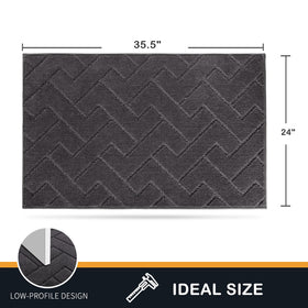 Purrugs low-profile door mat with reinforced edges fits under doors.