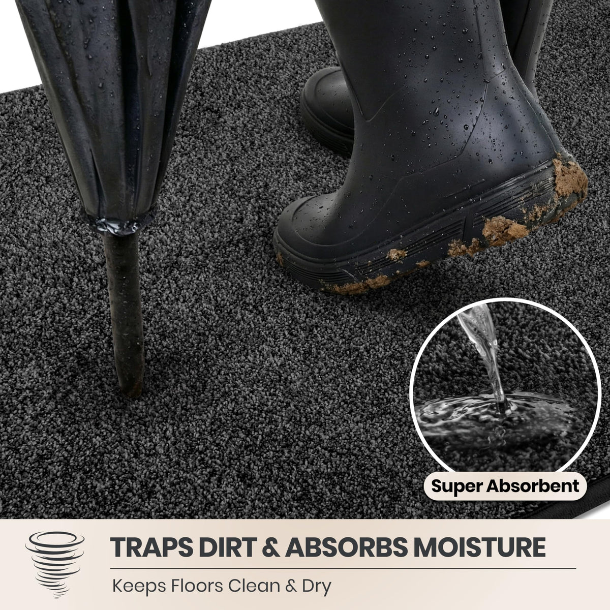 PURRUGS non-slip backing keeps the mat steady on indoor floors.