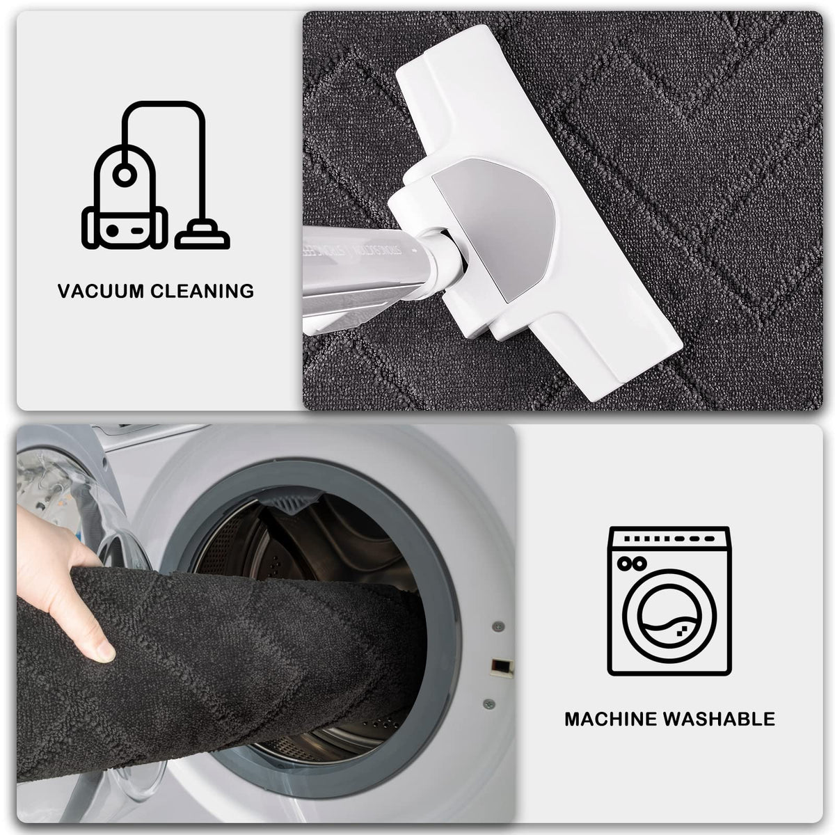 Purrugs polyester microfiber mat absorbs moisture to keep floors dry.