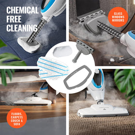 PurSteam grout brush targets tile lines for refreshed grout appearance.