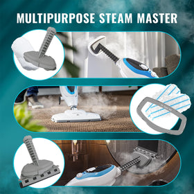 PurSteam swivel head reaches under furniture for easy floor cleaning.