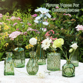 Purvonnie mini vase with etched patterns adds texture to tables.