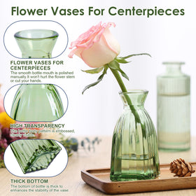 Purvonnie textured glass vases create warm ambience on home tables.