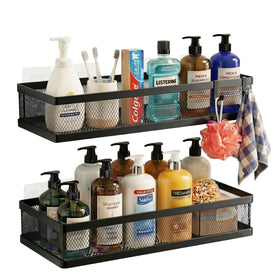 PUSDON mesh shower caddy wall mount for clutter-free bathroom organization
