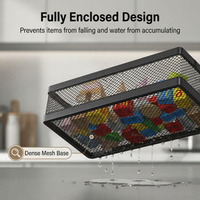 PUSDON rustproof mesh basket with fast drainage for humid spaces