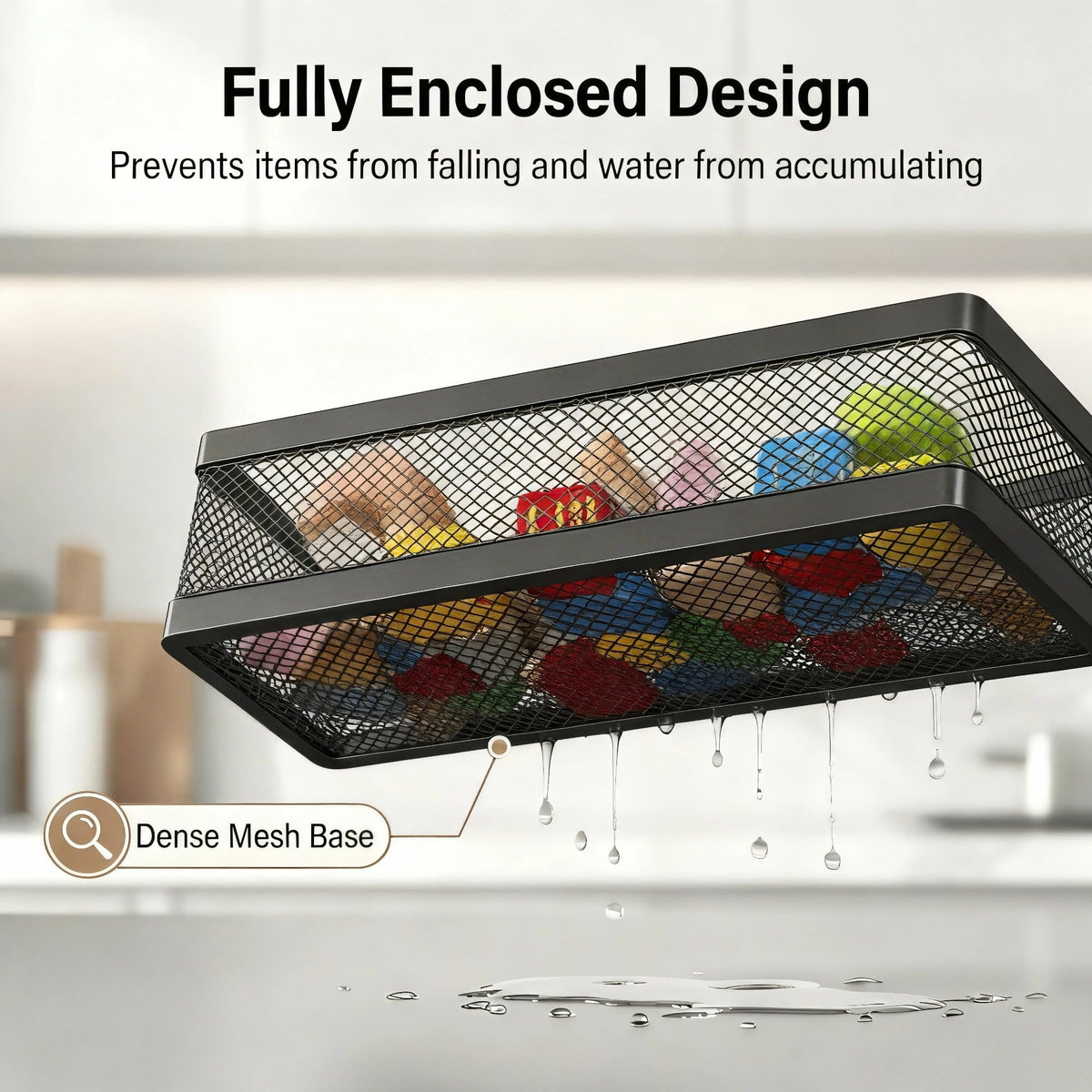 PUSDON wall-mounted bathroom organizer with adhesive installs without drilling.