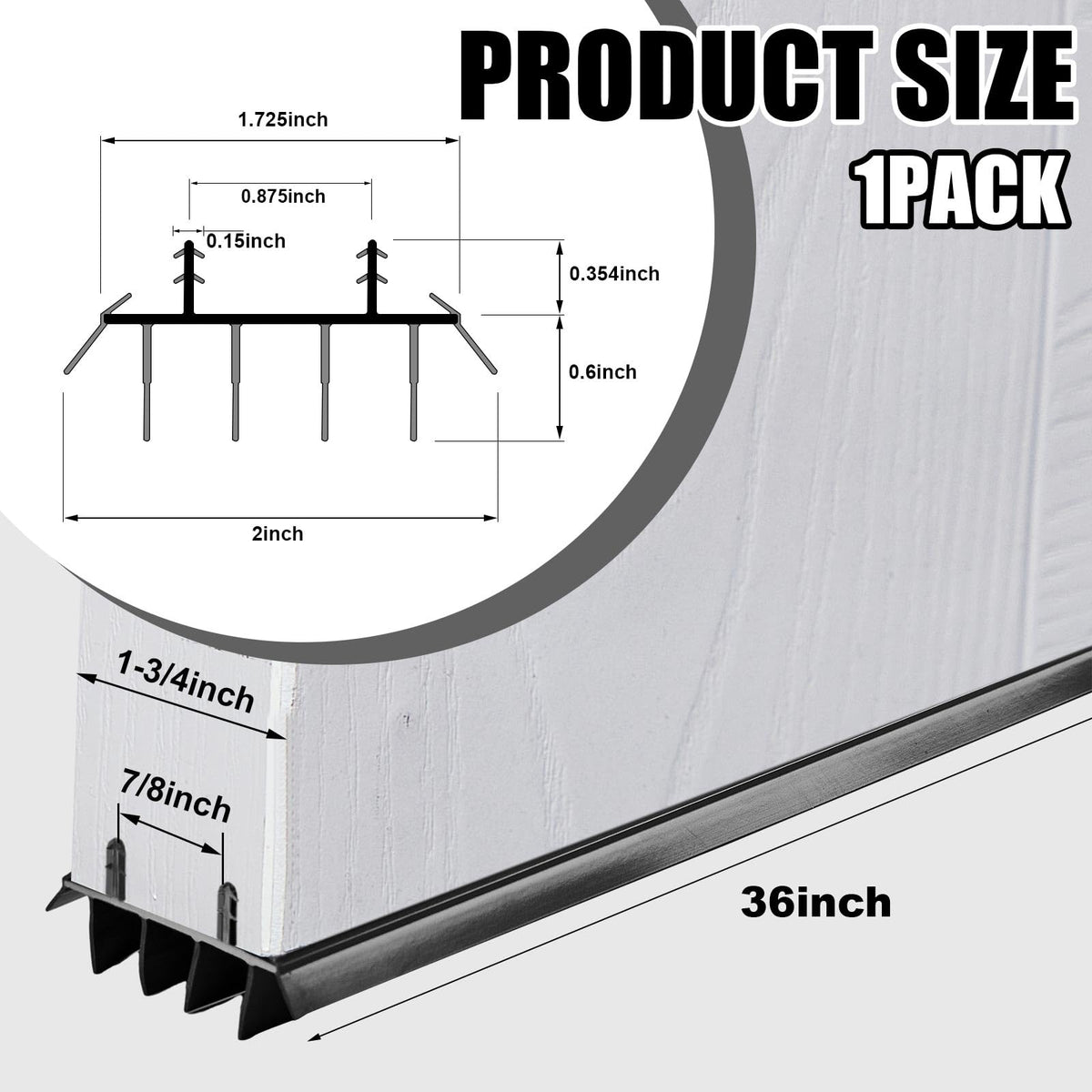 Pushglossy black weatherstrip door seal 1.75 inch wide for versatile door fits.