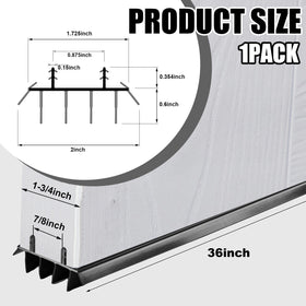Pushglossy black weatherstrip door seal 1.75 inch wide for versatile door fits.