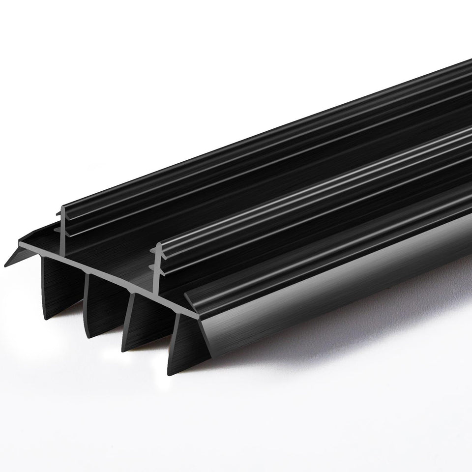 Pushglossy door bottom kerf with fins 36 inch seals drafts for quieter rooms.