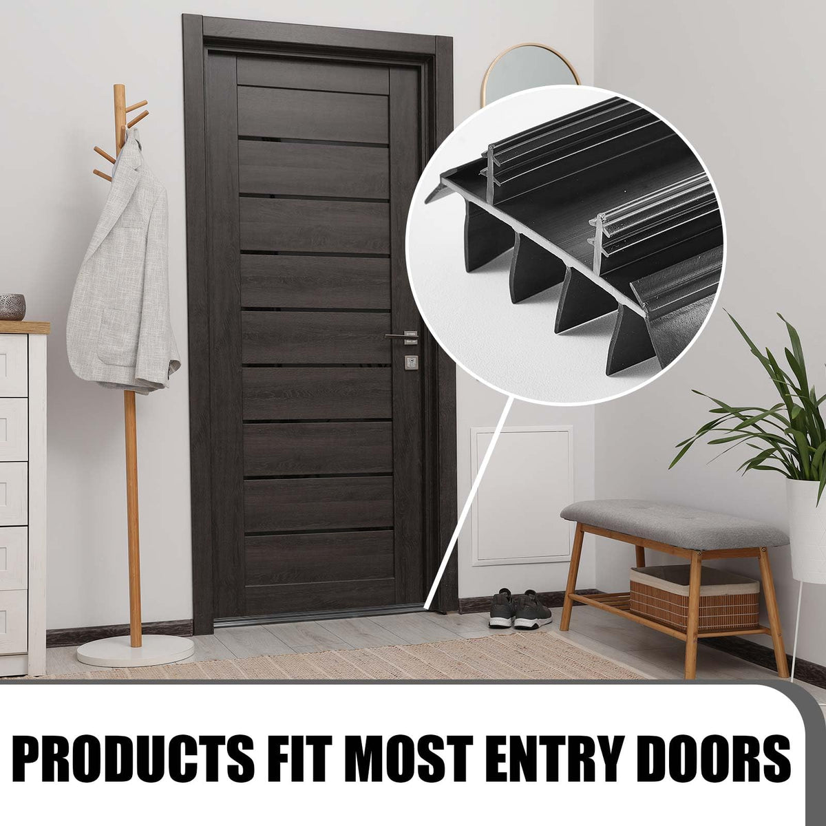 Pushglossy durable PVC weatherstrip reduces drafts and supports comfortable interiors.