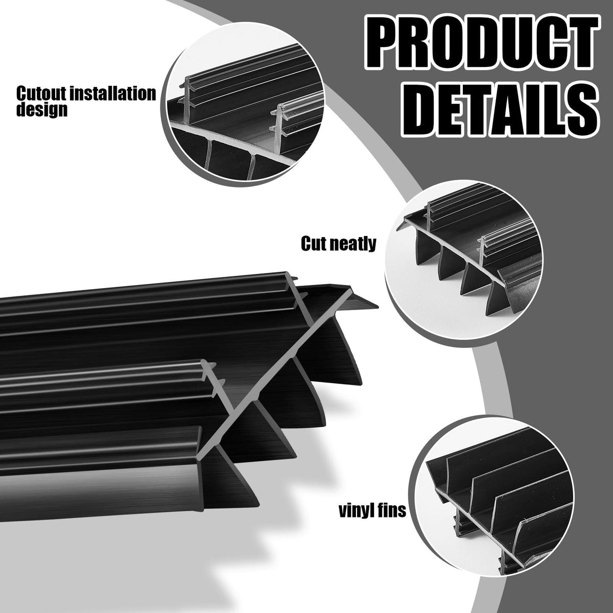Pushglossy kerf slot 7/8 inch door seal demonstrates easy installation.