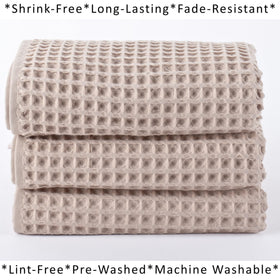 Large 32x16 inch towels versatile for bathroom and kitchen tasks.