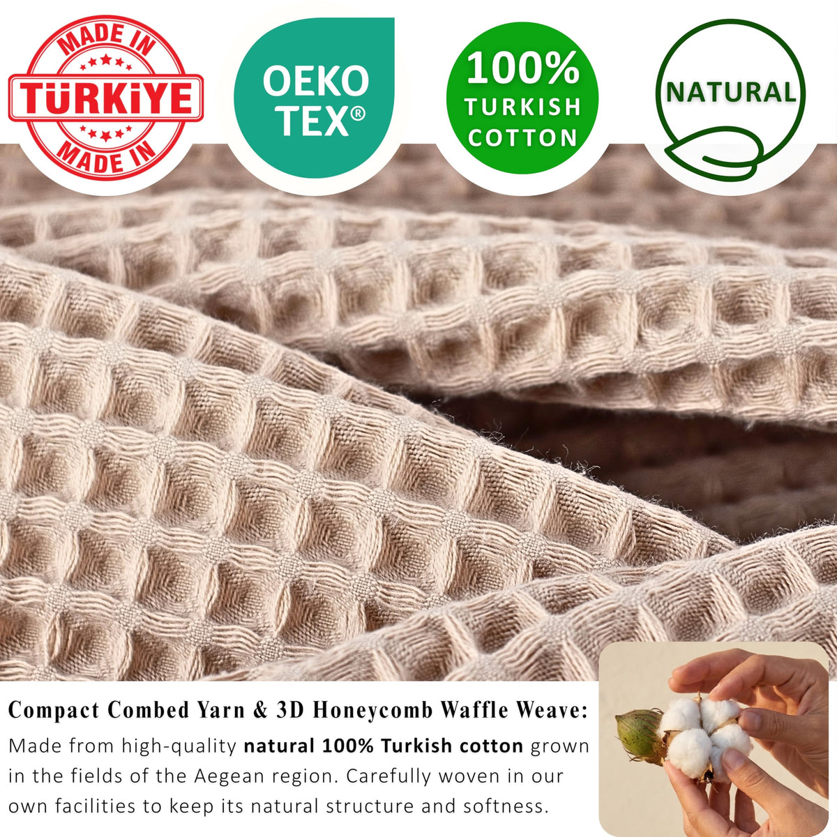PÜSKÜL waffle towels suitable for kitchen and bath, quick-drying and lint-free.