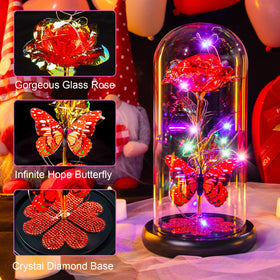 Pusuny butterfly decor on the rose adds hopeful symbolism and elegance