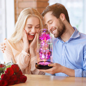 Pusuny LED glow along the rose creates warm lighting for evenings