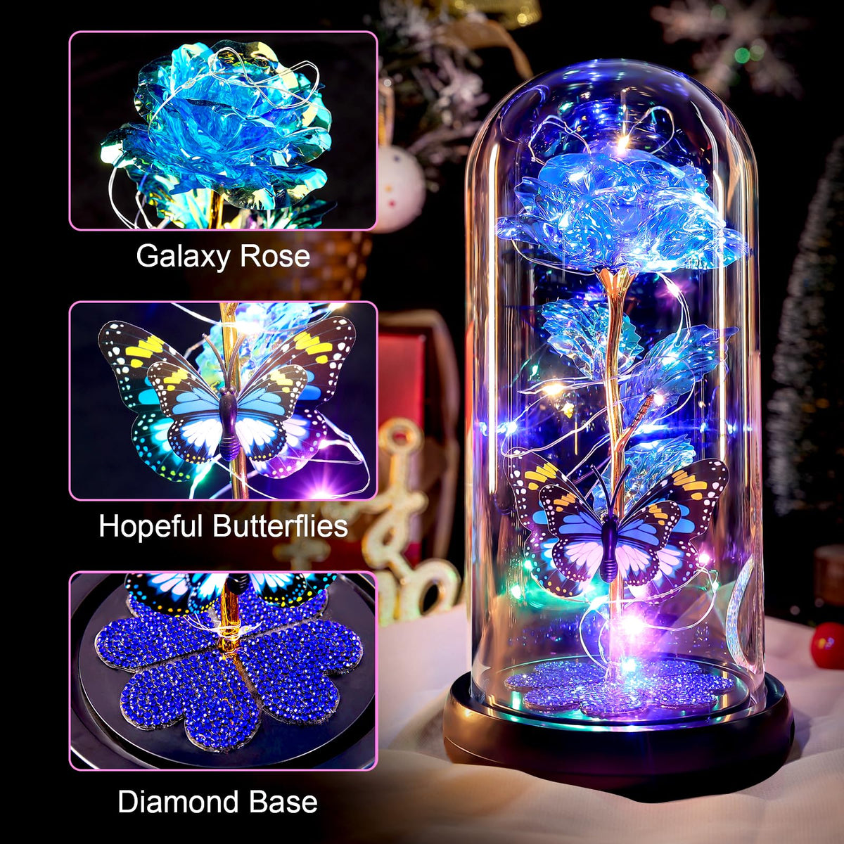 Pusuny love crystal drops on dome offer romantic charm