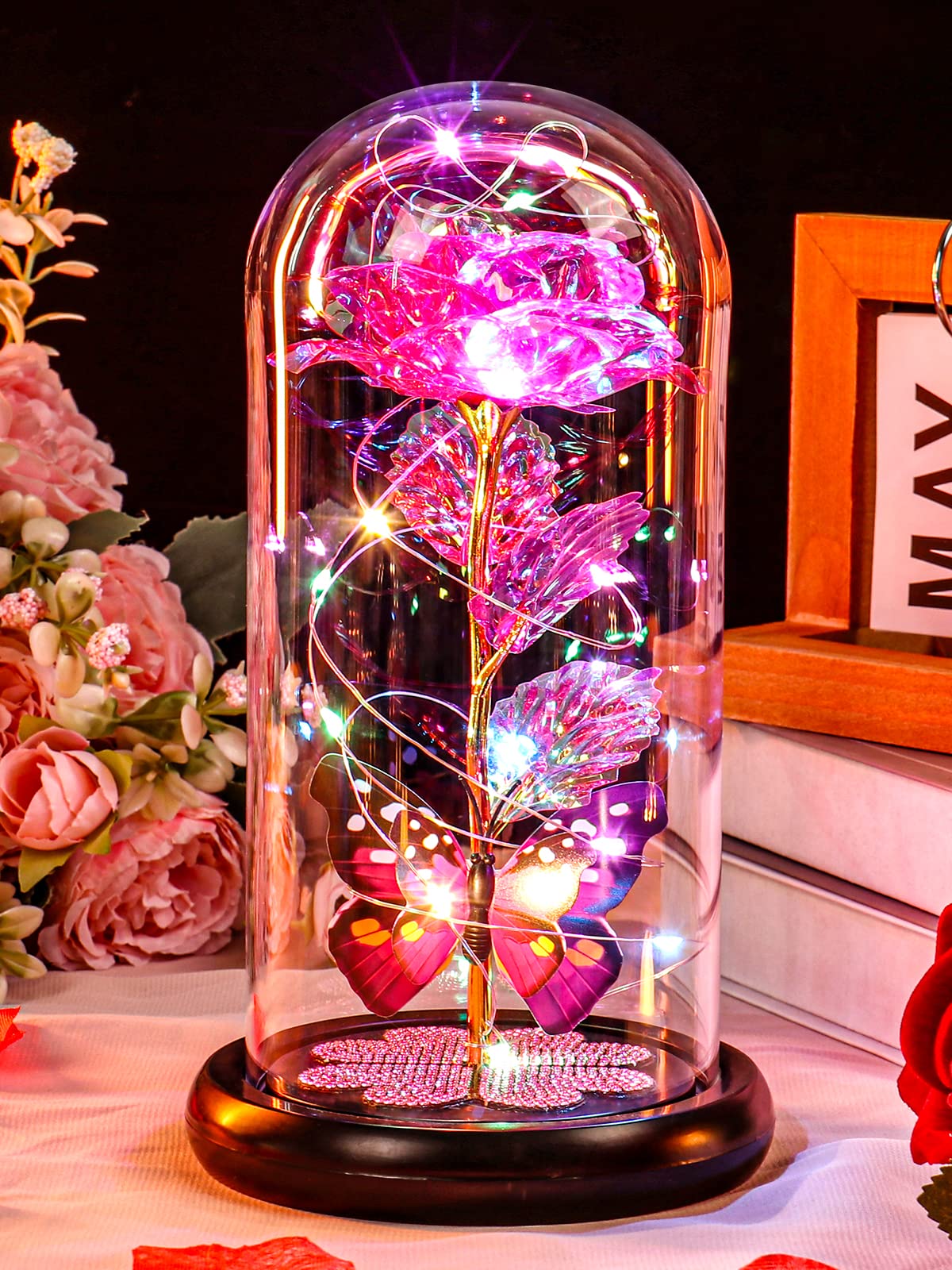 Pusuny forever rose complements home decor with a romantic glow.
