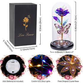 Pusuny purple-forever-rose-dome shines as a premium, ready-to-gift keepsake.