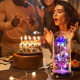 Pusuny Rechargeable LED rose charges via USB-C for easy setup
