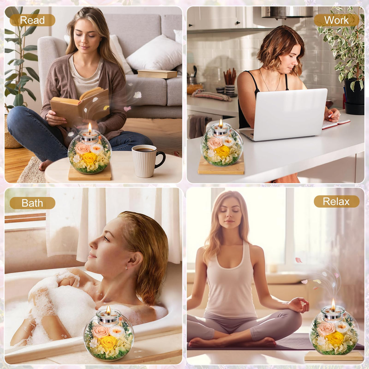 Pusuny rose and lavender scented pieces fill spaces with calming fragrance
