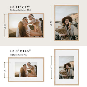Puthiac frame mounted on wall in vertical and horizontal layouts.