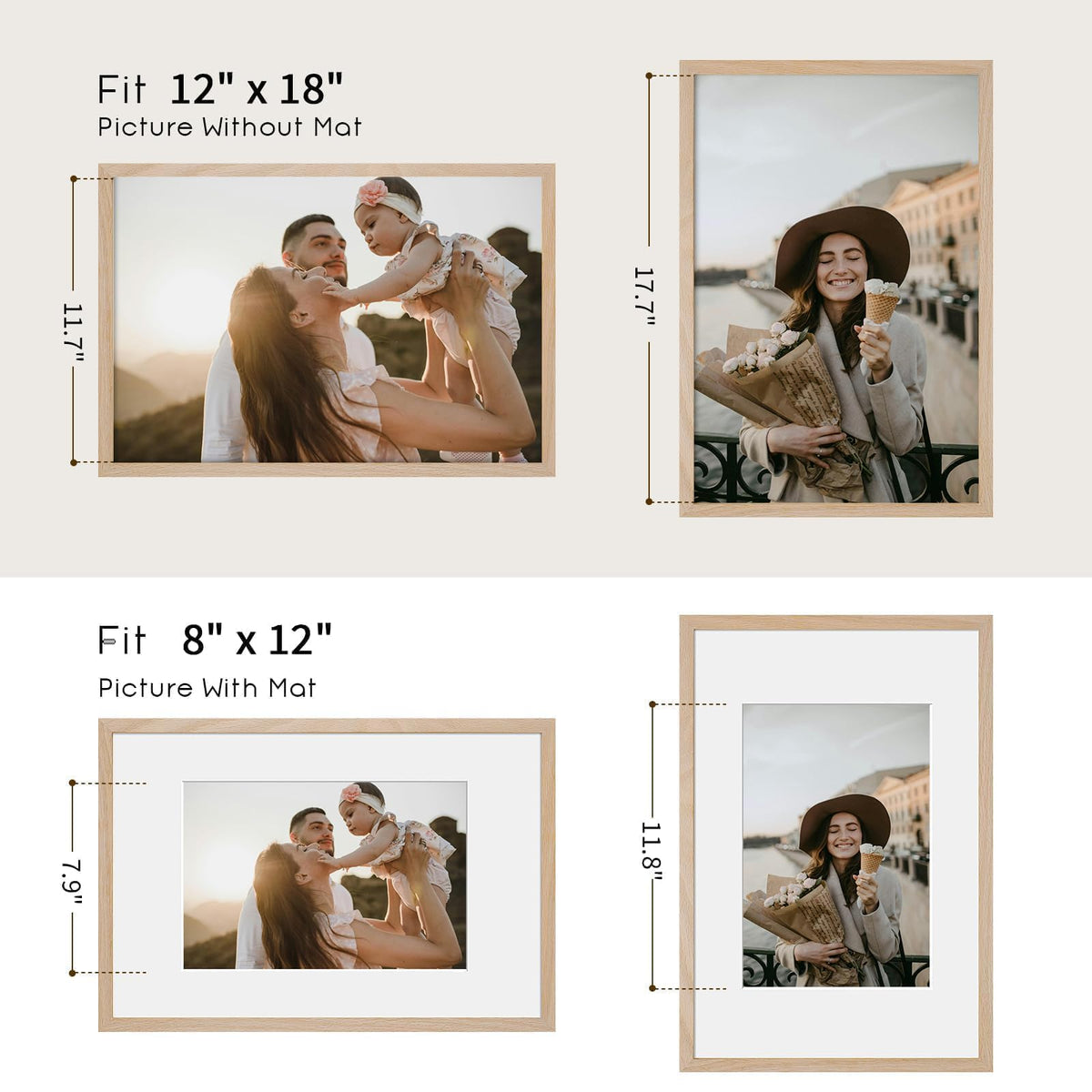 Puthiac frame mounted vertically or horizontally for 12x18 display.