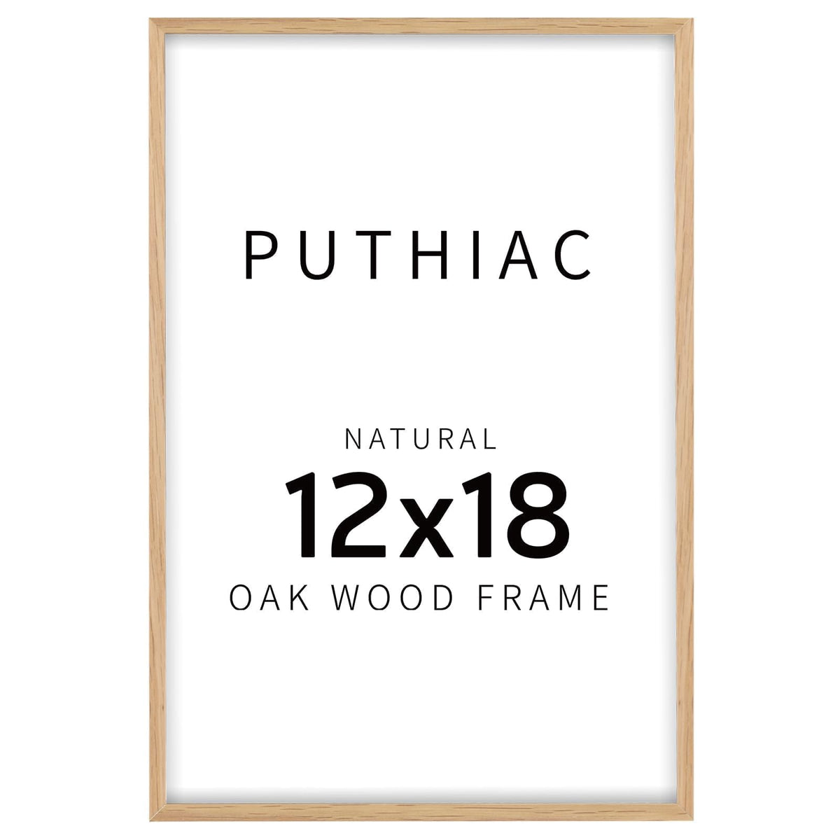 Puthiac solid oak frame front view shows natural grain and warm finish.
