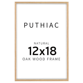Puthiac solid oak frame front view shows natural grain and warm finish.