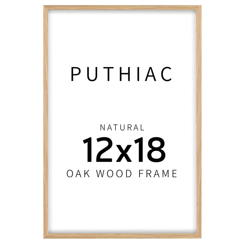 Puthiac solid oak frame front view shows natural grain and warm finish.