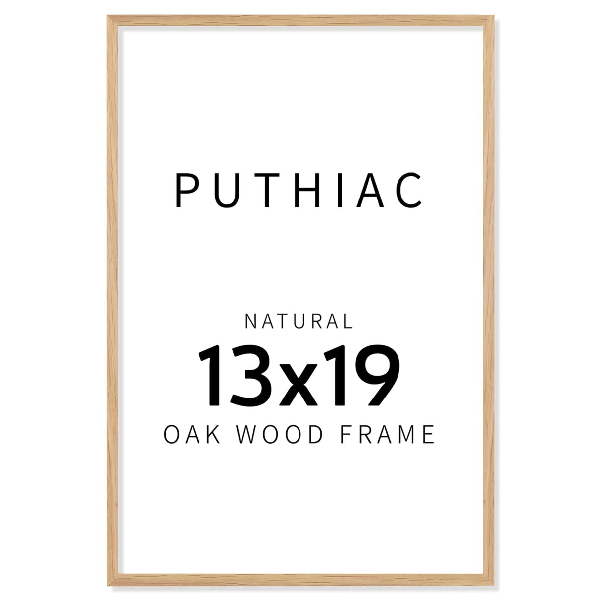 puthiac 13x19 solid oak frame front with natural grain for warm wall display