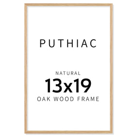 puthiac 13x19 solid oak frame front with natural grain for warm wall display