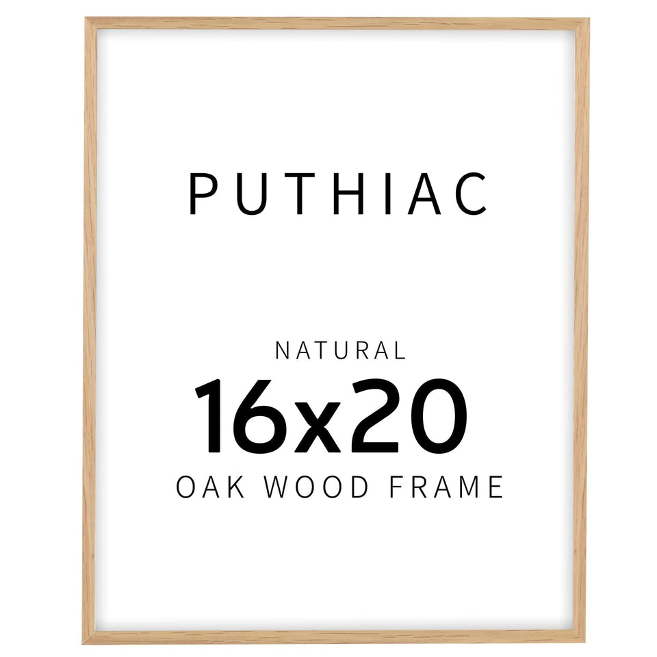 Puthiac 16x20 solid oak frame with clear plexi front protecting photos
